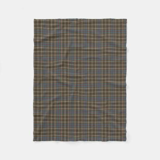 Duncan Clan Brown en Grey Reproduction Tartan Fleece Deken (Voorkant)