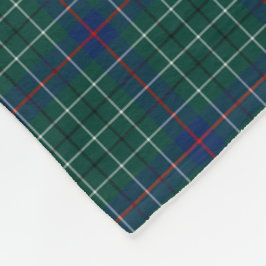Duncan Clan Green en Royal Blue Tartan Fleece Deken
