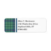 Duncan Clan Lichtgroen en Blauw Oud Tartan Etiket (Voorkant)