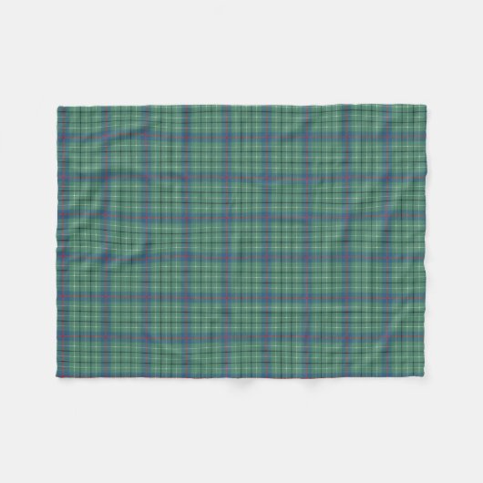Duncan Clan Lichtgroen en Blauw Oud Tartan Fleece Deken (Voorkant (Horizontaal))