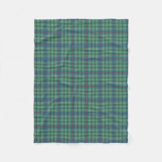 Duncan Clan Lichtgroen en Blauw Oud Tartan Fleece Deken (Voorkant)