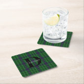 Duncan Clan Plaid Monogram Kartonnen Onderzetters (Insitu)