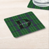 Duncan Clan Plaid Monogram Kartonnen Onderzetters (Schuin)