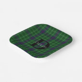 Duncan Clan Plaid Monogram Papieren servetten Bordje (Gebogen)