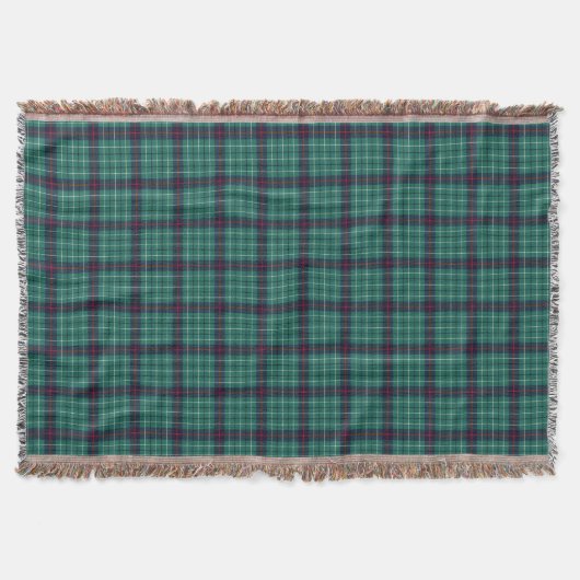 Duncan Clan Royal Blue en Turquoise Modern Tartan Deken (Voorkant)