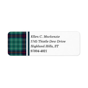 Duncan Clan Royal Blue en Turquoise Modern Tartan Etiket