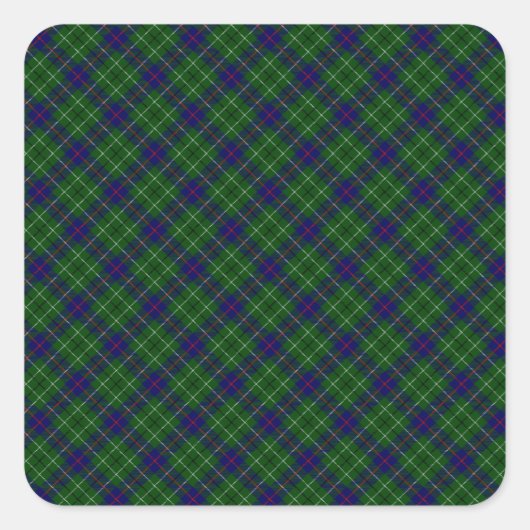 Duncan Clan Tartan Design Print Vierkante Sticker (Voorkant)