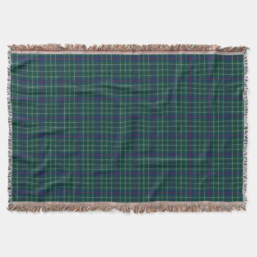 Duncan Clan Tartan Green en Blue Pset Deken (Voorkant)