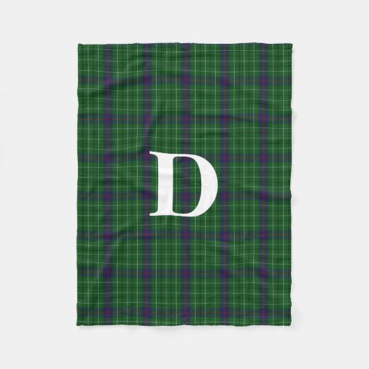 Duncan Clan Tartan Pset Monogram Fleece Blanket (Voorkant)