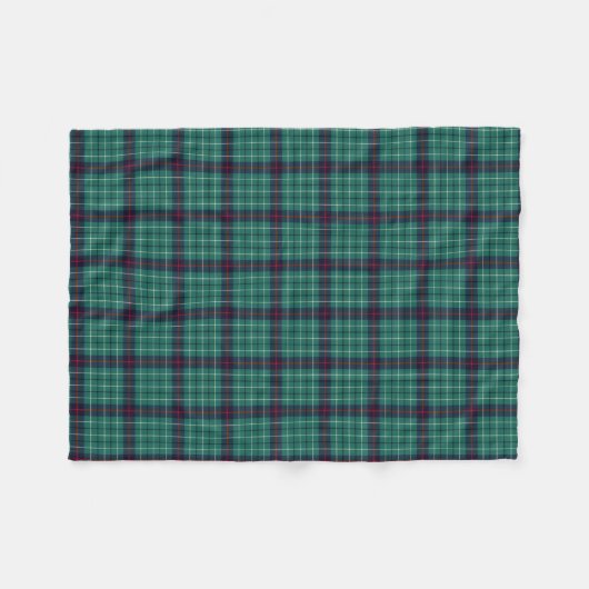 Duncan Clan Turquoise en Royal Blue Modern Tartan Fleece Deken (Voorkant (Horizontaal))