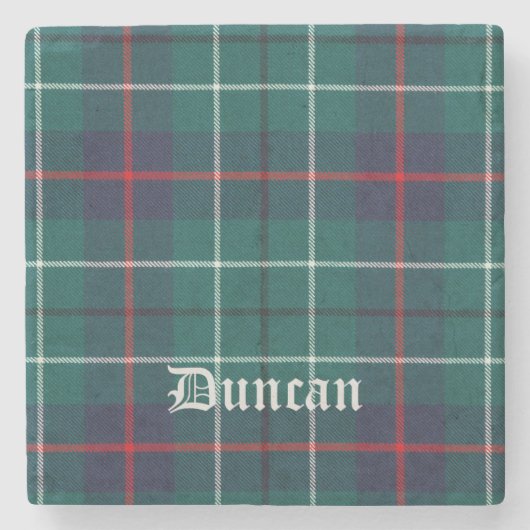 Duncan, Duncan Scottish Tartan, Duncan Clan, Dunca Stenen Onderzetter (Voorkant)