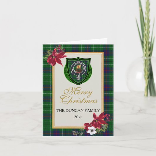 Duncan Schotse Clan Tartan & Crest Kaart (Voorkant)