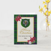Duncan Schotse Clan Tartan & Crest Kaart (Gele Bloem)