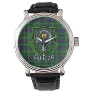Duncan Schotse Clan Tartan en Crest Horloge