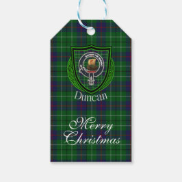 Duncan Schotse Clan Tartan & Wapen Cadeaulabel