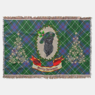 Duncan Scottie Dog Kerstmis Throw Blanket Deken