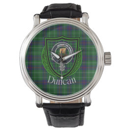 Duncan Scottish Clan Tartan and Crest Horloge