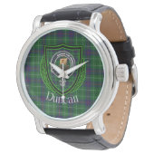 Duncan Scottish Clan Tartan and Crest Horloge (Gekanteld)