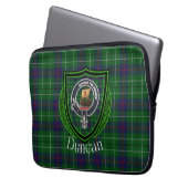 Duncan Scottish Clan Tartan and Crest Laptop Sleeve (Voorkant Links)