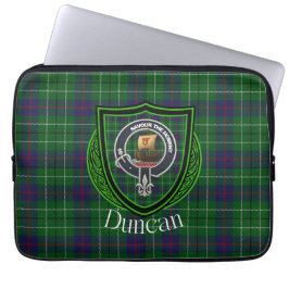 Duncan Scottish Clan Tartan and Crest  Laptop Sleeve