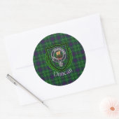 Duncan Scottish Clan Tartan & Crest Ronde Sticker (Envelop)