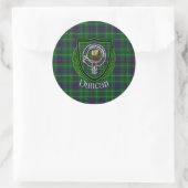Duncan Scottish Clan Tartan & Crest Ronde Sticker (Tas)
