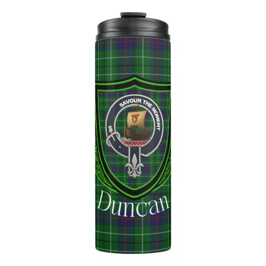 Duncan Scottish Clan Tartan & Crest Thermosbeker (Voorkant)