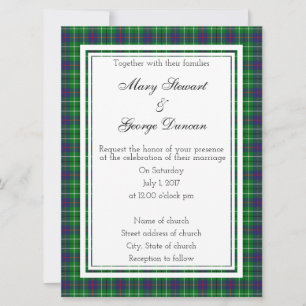 Duncan Scottish Wedding Invitation Kaart