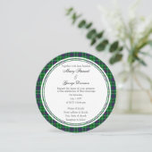 Duncan Scottish Wedding Round Invitation Kaart (Staand voorkant)