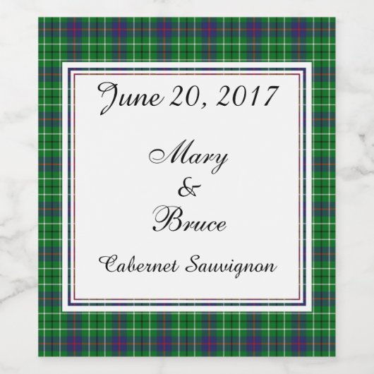 Duncan Scottish Wedding Wine Label Wijn Etiket (Enkel label)