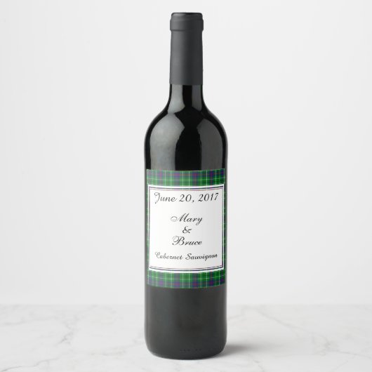 Duncan Scottish Wedding Wine Label Wijn Etiket (Voorkant)
