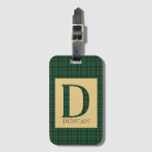 Duncan Tartan Monogram D Bagagelabel (Voorkant (verticaal))