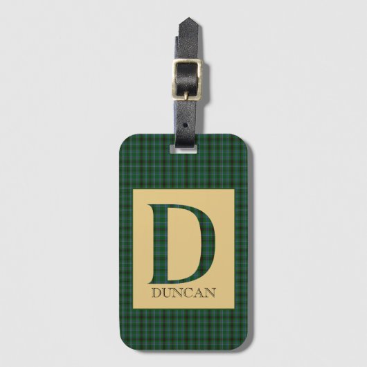 Duncan Tartan Monogram D Bagagelabel (Voorkant (verticaal))