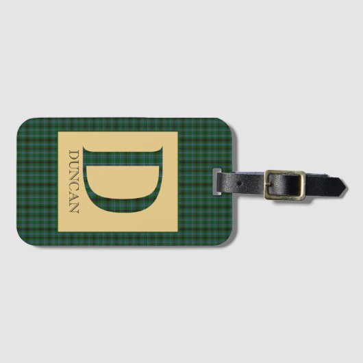 Duncan Tartan Monogram D Bagagelabel (Voorkant (horizontaal))