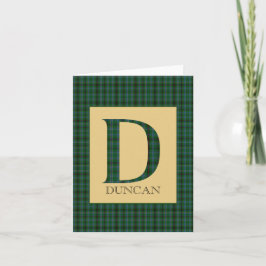 Duncan Tartan Monogram D Bedankkaart