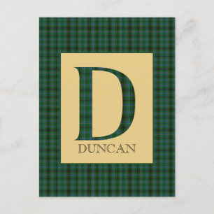 Duncan Tartan Monogram D Briefkaart