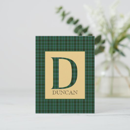 Duncan Tartan Monogram D Briefkaart (Staand voorkant)