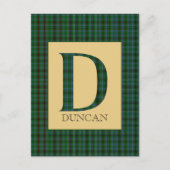 Duncan Tartan Monogram D Briefkaart (Voorkant)