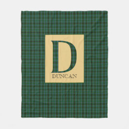 Duncan Tartan Monogram D Fleece Deken