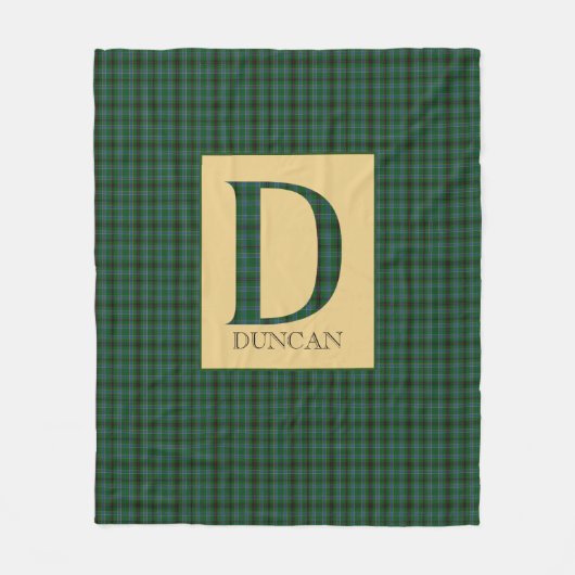Duncan Tartan Monogram D Fleece Deken (Voorkant)