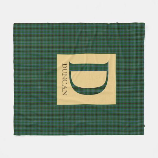 Duncan Tartan Monogram D Fleece Deken (Voorkant (Horizontaal))