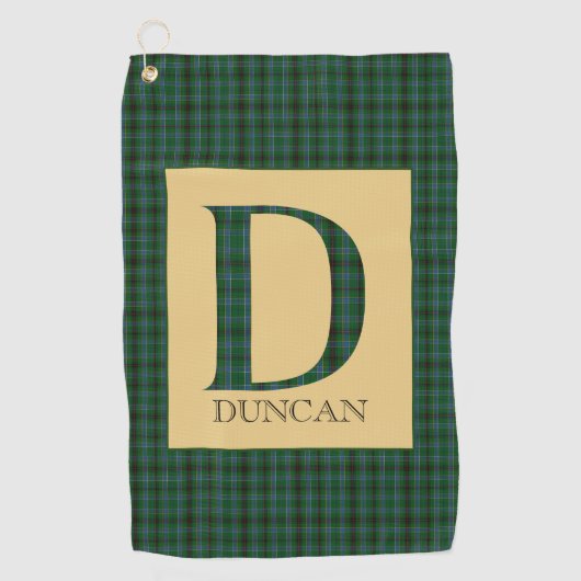 Duncan Tartan Monogram D Golfhanddoek (Voorkant)
