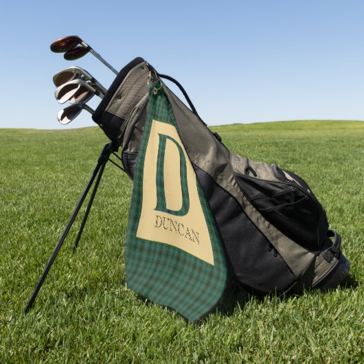 Duncan Tartan Monogram D Golfhanddoek (Groen)