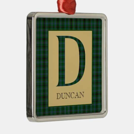 Duncan Tartan Monogram D Metalen Ornament (Rechts)