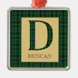 Duncan Tartan Monogram D Metalen Ornament