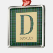 Duncan Tartan Monogram D Metalen Ornament (Links)