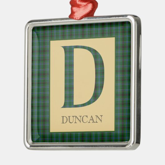 Duncan Tartan Monogram D Metalen Ornament (Links)