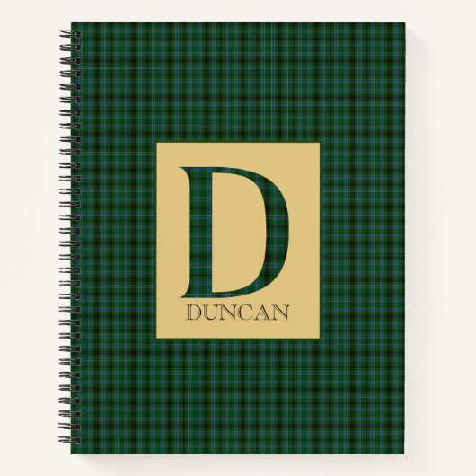 Duncan Tartan Monogram D Notitieboek (Voorkant)