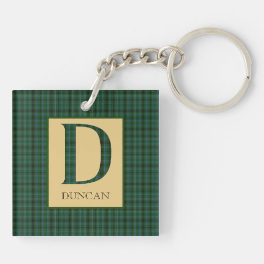 Duncan Tartan Monogram D Sleutelhanger (Achterkant)