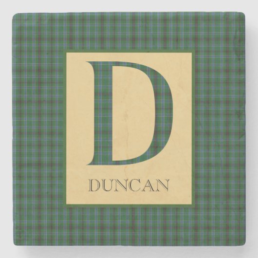 Duncan Tartan Monogram D Stenen Onderzetter (Voorkant)